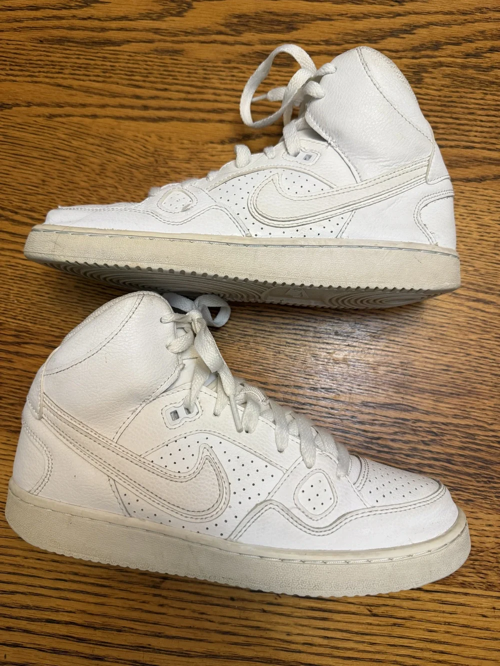 Nike Court Borough Mid Shoes Mens Size 6.5Y High Top Leather 615158-109 Sneakers